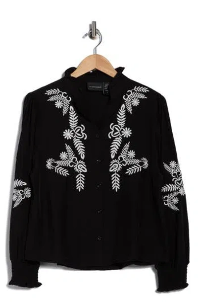 Forgotten Grace Embroidered Buttoned Top In Multi