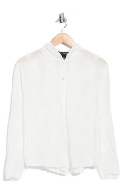 Forgotten Grace Embroidered Cotton Hooded Shirt In White