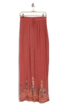 Forgotten Grace Embroidered Drawstring Pants In Rust