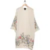 Forgotten Grace Flower Embroidered Long Sleeve Duster In Natural