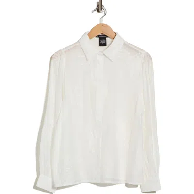 Forgotten Grace Embroidered Long Sleeve Button Shirt In White