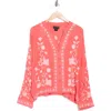 Forgotten Grace Embroidered Long Sleeve Button-up Shirt In Pink