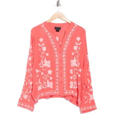 Forgotten Grace Embroidered Long Sleeve Button-up Shirt In Multi