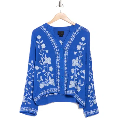Forgotten Grace Embroidered Long Sleeve Button-up Shirt In Multi