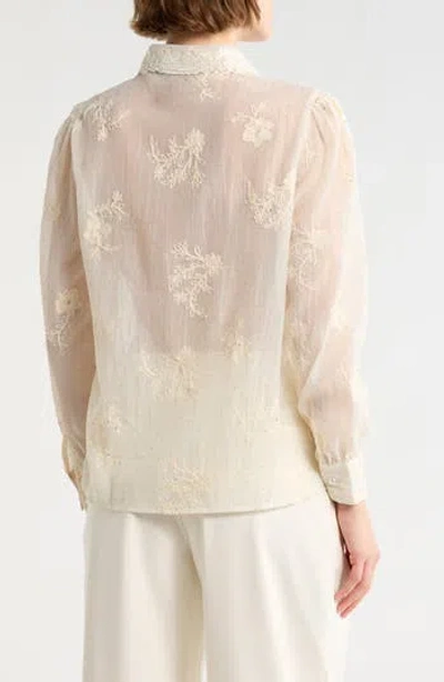 Forgotten Grace Embroidered Long Sleeve Top In Brown