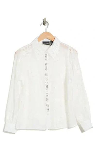 Forgotten Grace Embroidered Long Sleeve Top In White
