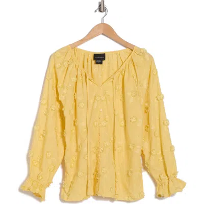 Forgotten Grace Embroidered Long Sleeve Top In Yellow
