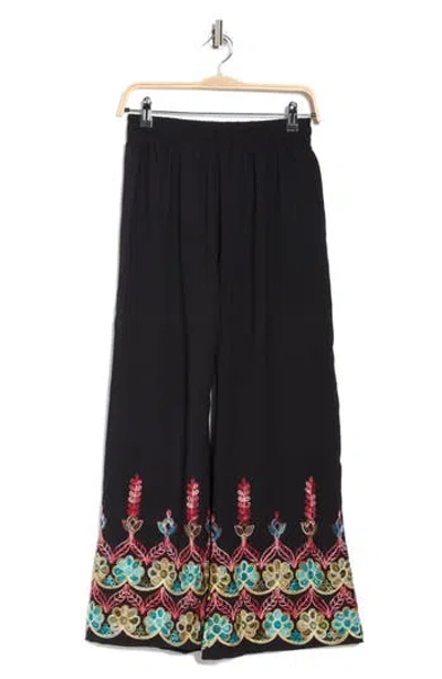 Forgotten Grace Embroidered Pull On Pants In Black