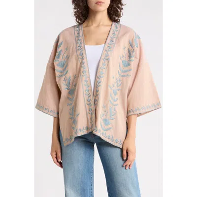 Forgotten Grace Embroidered Top In Mocha/ Blue