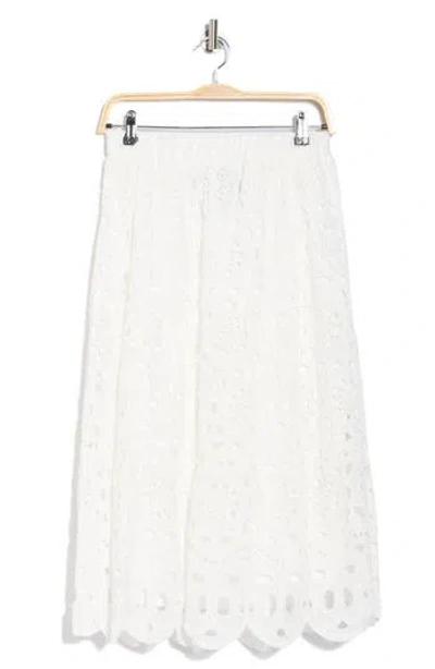 Forgotten Grace Eyelet Embroidered Scallop Skirt In White