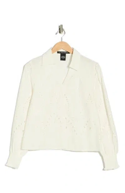 Forgotten Grace Eyelet Embroidery Woven Shirt In Neutral