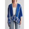Forgotten Grace Floral Embroidered Topper In Blue