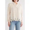 Forgotten Grace Floral Lace Button-up Shirt In Natural