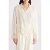 Forgotten Grace Floral Lace Trim Long Sleeve Button-up Shirt In Neutral