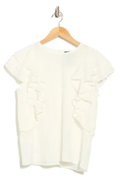 Forgotten Grace Flowing Ruffle Top In White
