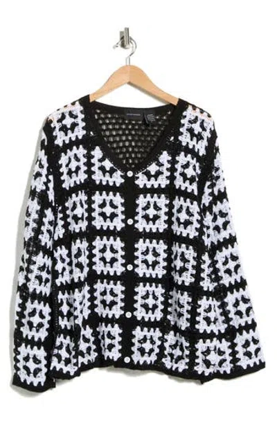Forgotten Grace Granny Square Crochet Top In Black