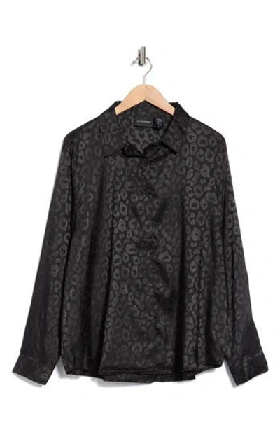 Forgotten Grace Long Sleeve Button-up Shirt In Black