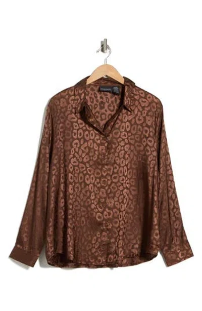 Forgotten Grace Long Sleeve Button-up Shirt In Brown