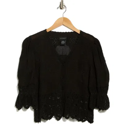 Forgotten Grace Long Sleeve Embroidered Button-up Shirt In Black