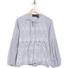Forgotten Grace Long Sleeve Embroidered Top In Purple