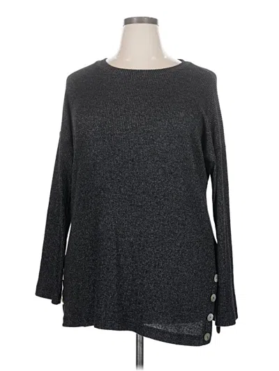 Pre-owned Forgotten Grace Long Sleeve Top Gray Boatneck Tops