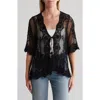 Forgotten Grace Novelty Crochet Lace Topper In Black