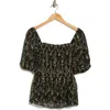 Forgotten Grace Print Short Sleeve Top In Green
