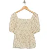 Forgotten Grace Print Short Sleeve Top In Neutral