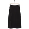 Forgotten Grace Ruffle Stripe Pleat Midi Skirt In Black