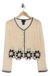 Forgotten Grace Scallop Trim Crochet Sweater In Neutral