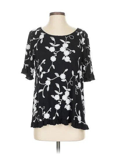 Pre-owned Forgotten Grace Short Sleeve Blouse In Black