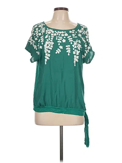 Pre-owned Forgotten Grace Short Sleeve Blouse In Blue