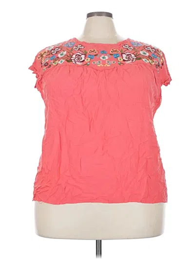 Pre-owned Forgotten Grace Short Sleeve Blouse In Pink