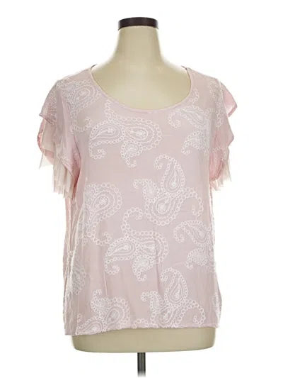 Pre-owned Forgotten Grace Short Sleeve Blouse In Pink