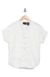 Forgotten Grace Short Sleeve Embroidered Button-up Shirt In White