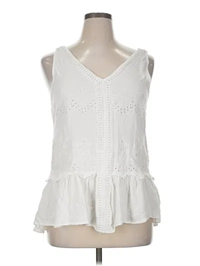 Pre-owned Forgotten Grace Sleeveless Blouse In White