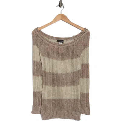Forgotten Grace Stripe Long Sleeve Top In Brown