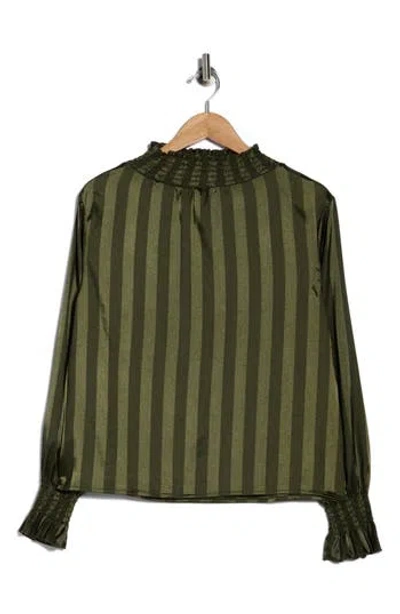 Forgotten Grace Stripe Long Sleeve Top In Green