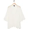 Forgotten Grace Tie Front Crochet Lace Trim Top In White