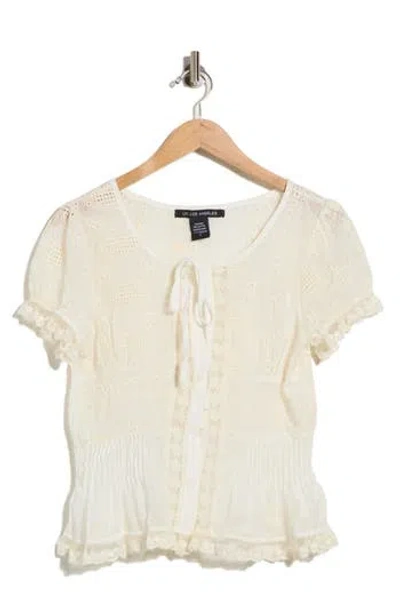 Forgotten Grace Victorian Eyelet Cotton Top In Neutral