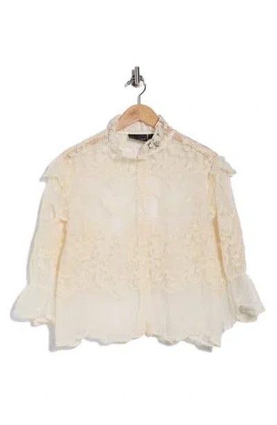 Forgotten Grace Victorian Lace Button-up Shirt In White