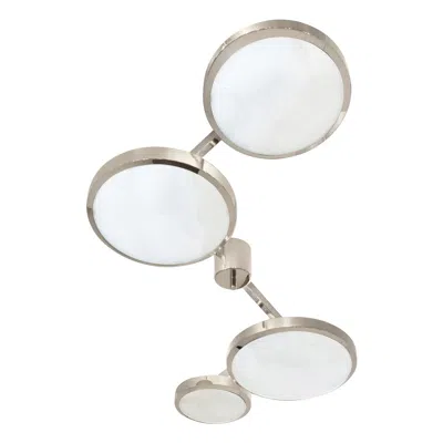 Pre-owned Form A Quattro Ceiling Light By Gaspare Asaro-polished Nickel Finish In Transparent