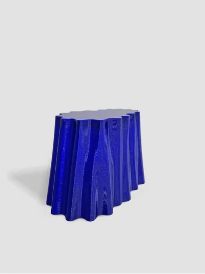 Form & Seek Luxury 3d Printed Abstract Stool In Blue