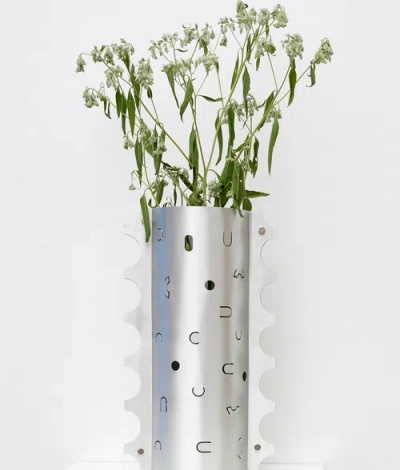 Form & Seek Postmark Vase In Silver