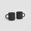 Form & Seek Ripple Mugs In Black
