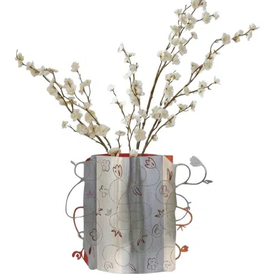 Form & Seek Seam Vase In Silver