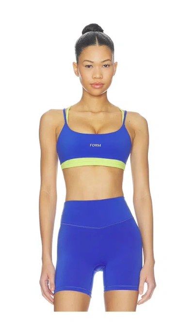 Form Criss Cross Layered Sports Bra In Blue