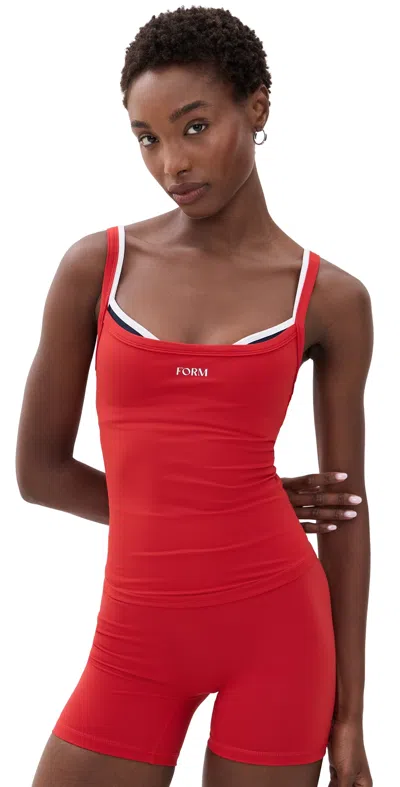 Form Layered Cami Cherry/navy/white
