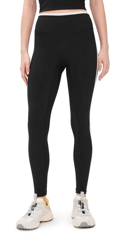 Form Layered Leggings Black W/ White Contrast