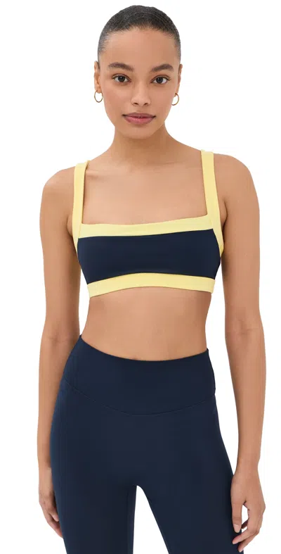 Form Straight Neck Bra Navy/lemon In Blue
